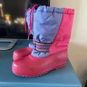 Girls Sorel pink and purple snow boots